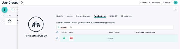 Fortinet test applications