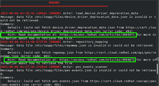 screenshot of code