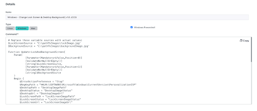 screenshsot of details code