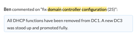 A task from an IT department’s project to set up high availability