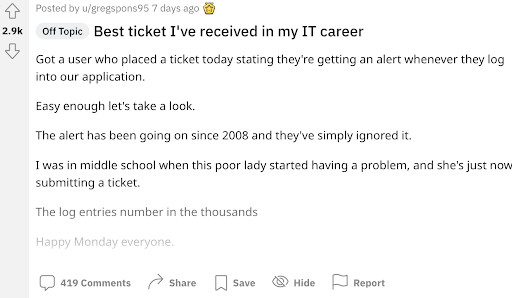 screenshot of a comment