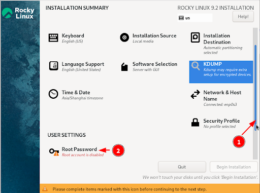 screenshot of installation