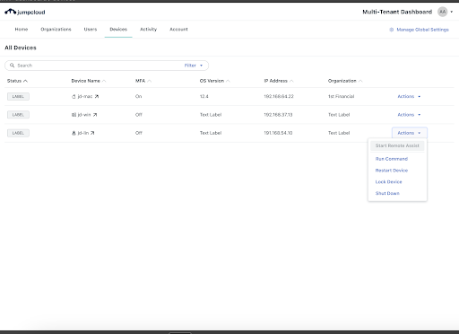 screenshot of Ad hoc Commands