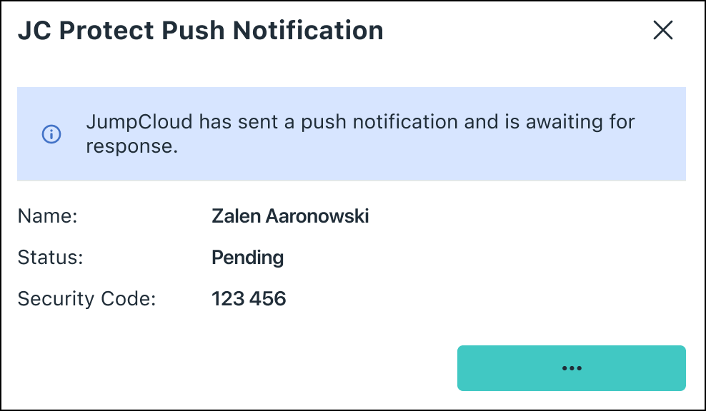 A screenshot showing the JC Protect push notification popup window.