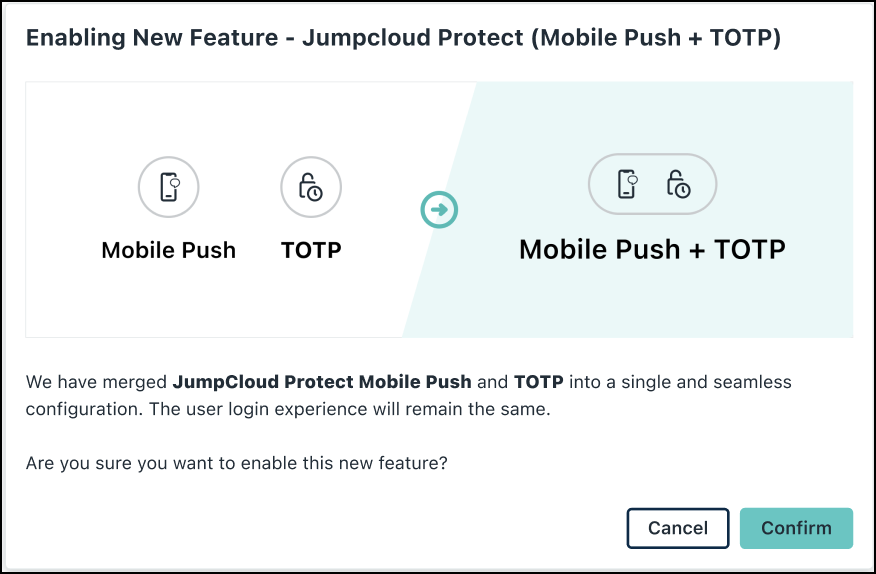 A screen showing confirmation modal