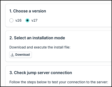 Install Jump Server page