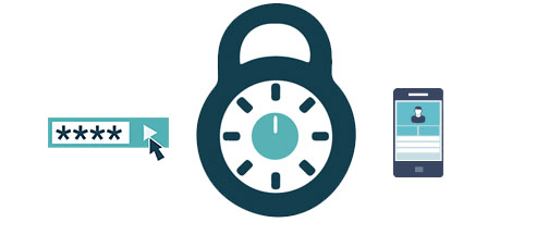 2d image of a llock and cell phone to represent multi-factor authentication