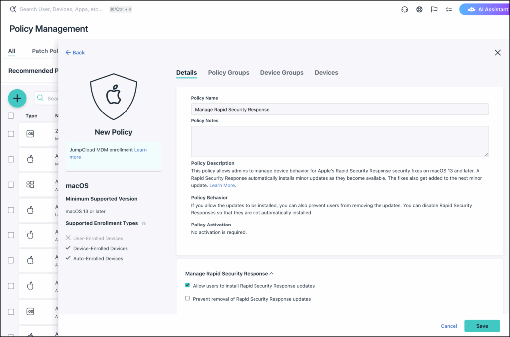 Manage Rapid Security Response