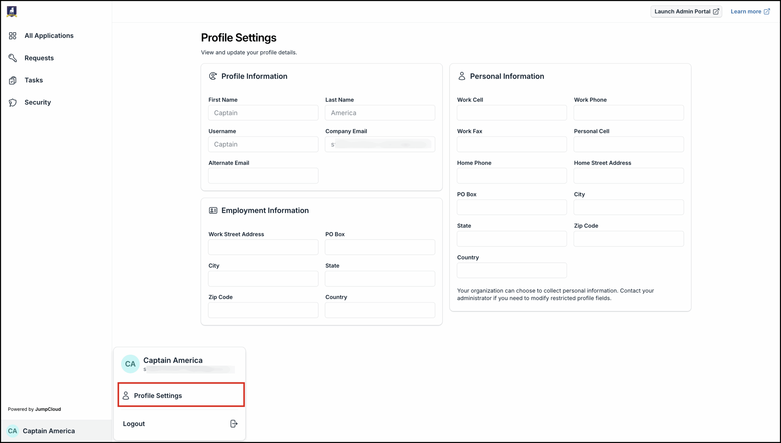 The image displays the Profile Details page in Profile Settings.
