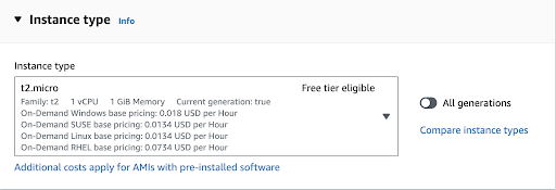 instance type screenshot