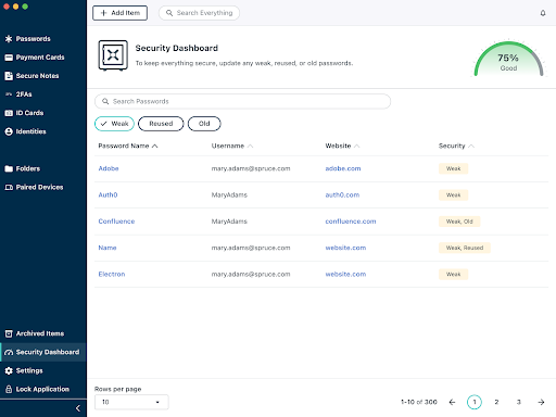 Password Manager Desktop Experience