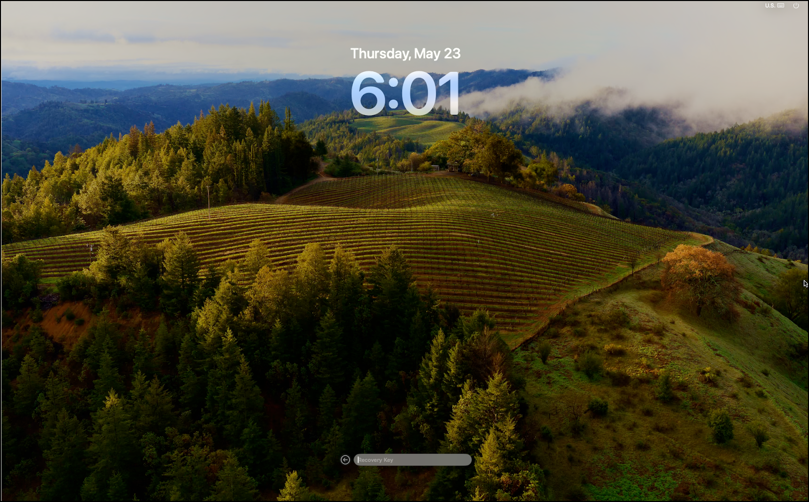 Enter the FileVault recovery key on macOS devices.