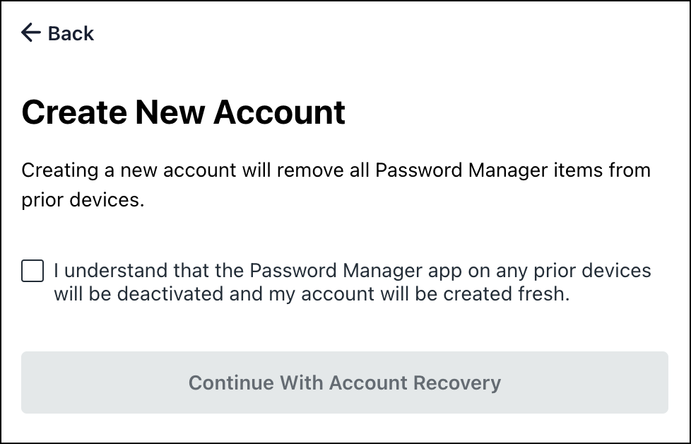 A screenshot showing 'Create New Account' pop-up.