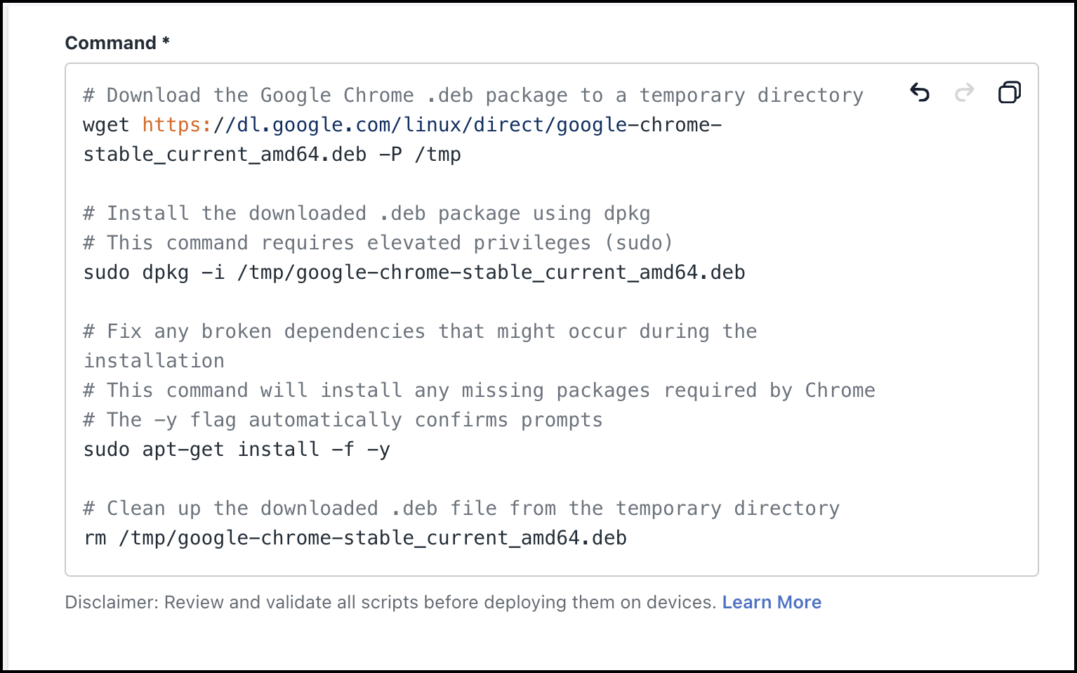 This image displays a generated command.