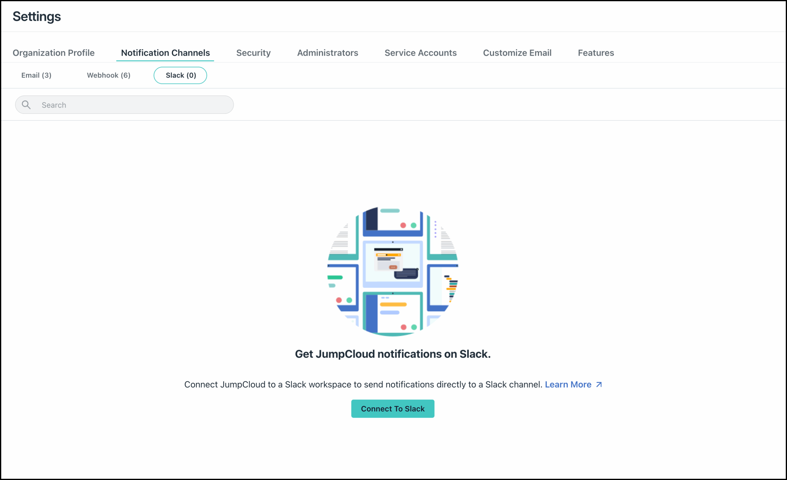 The image displays the Slack workspace configuration page in Notifications