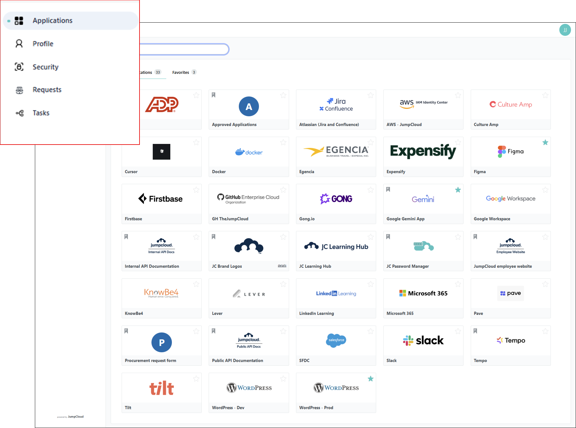 Legacy User Portal Navigation magnified