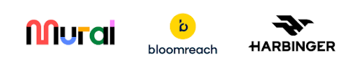 Mural, Bloomreach, Harbinger logos
